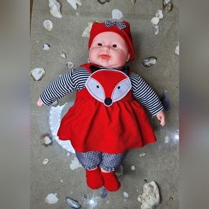 Cuddle Snuggle baby doll for boys girls Red 24" Vinyl Musical Happy face doll